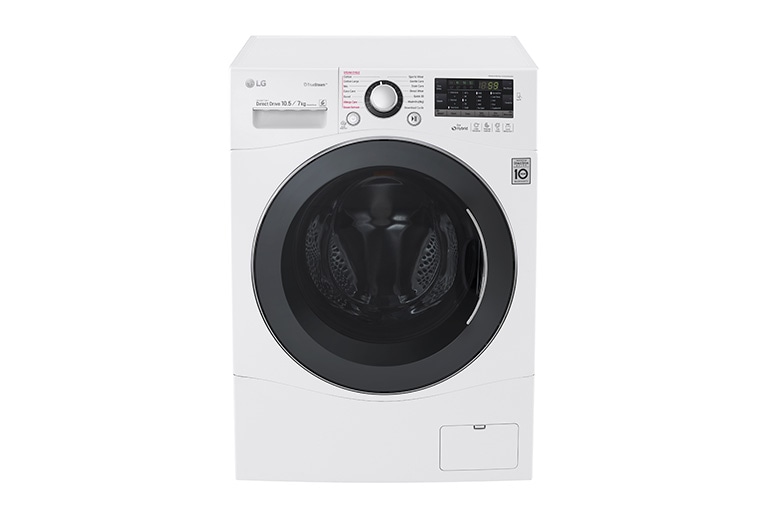 Vy framifrån av 1-10,5 kg / 1-7 kg True Steam™ 6 Motion Direct Drive tvätt/torkmaskin FH4A8JDH2N