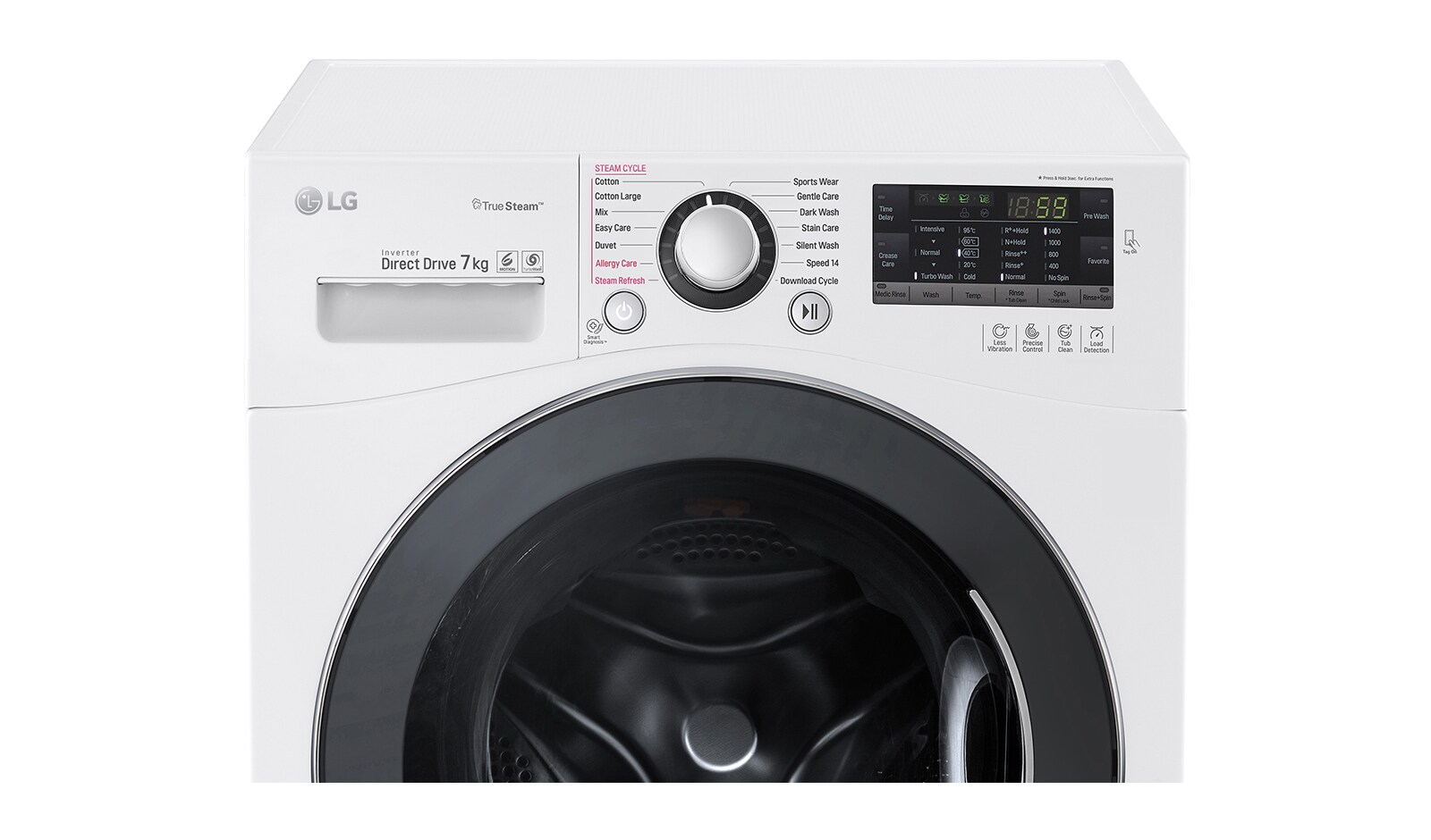 LG 1-7 kg Steam Turbo Wash, Direct Drive tvättmaskin, FH4A8QDS2