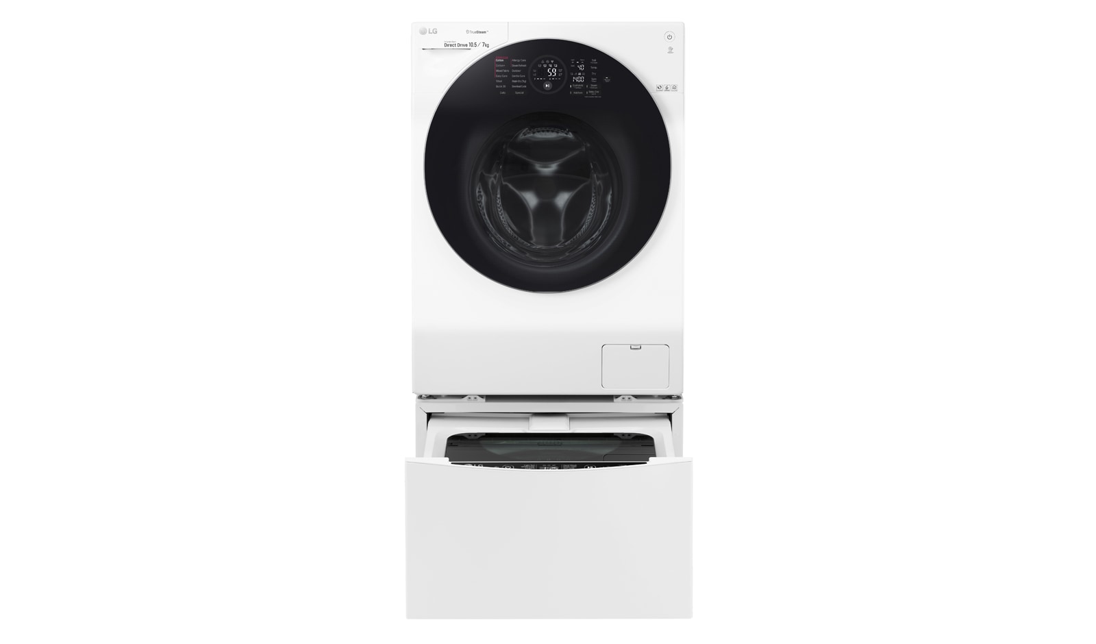 LG 1-10.5 kg / 1-7 kg LG TWINWash™ med True Steam™  & 6 Motion Direct Drive. Kombinerad tvätt/tork med Wi-Fi och Miniwash, FH4G1JCH2NW