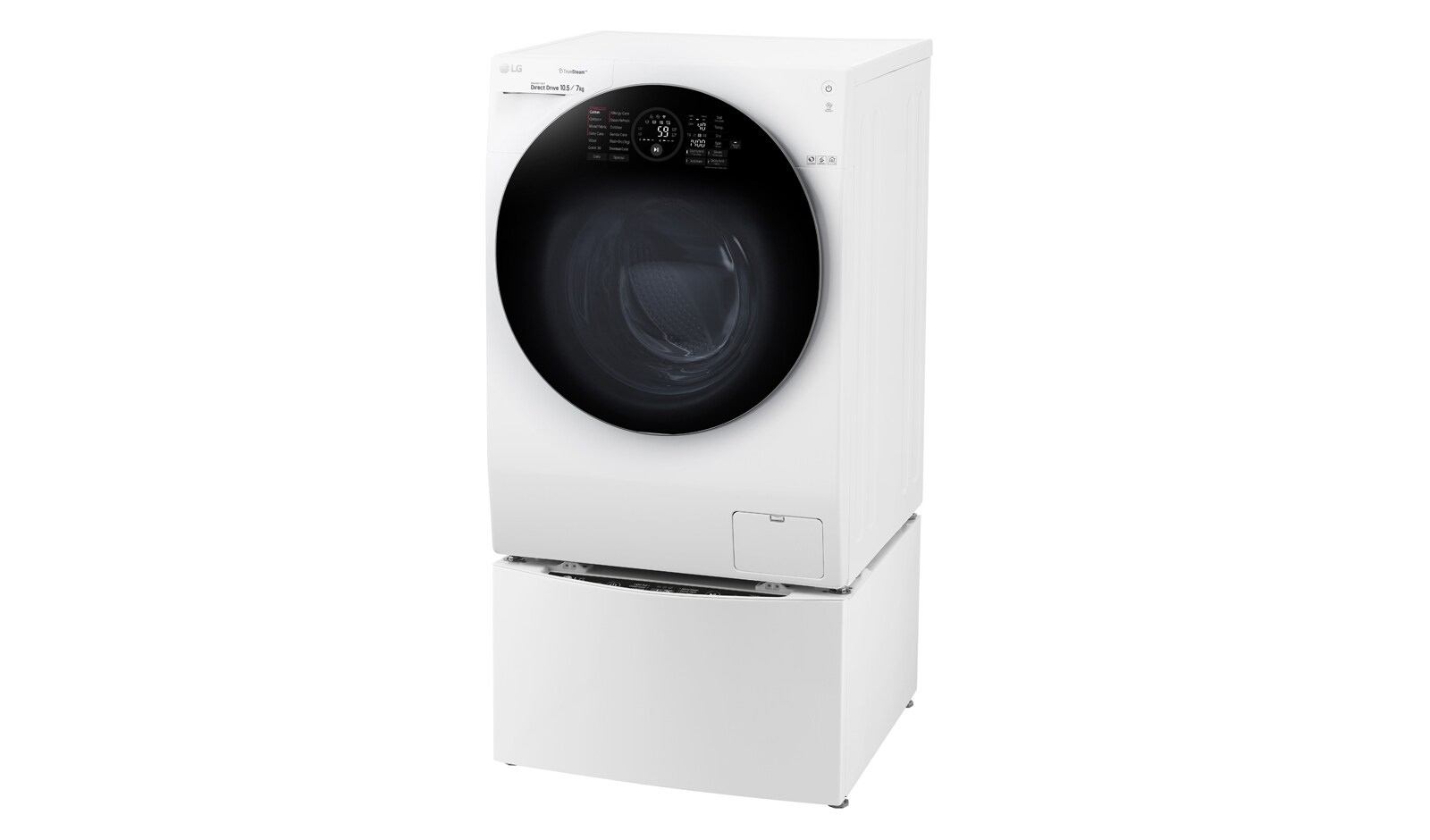 LG 1-10.5 kg / 1-7 kg LG TWINWash™ med True Steam™  & 6 Motion Direct Drive. Kombinerad tvätt/tork med Wi-Fi och Miniwash, FH4G1JCH2NW