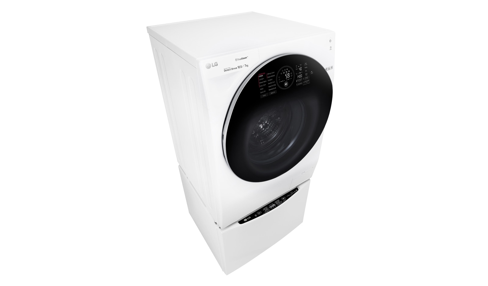 LG 1-10.5 kg / 1-7 kg LG TWINWash™ med True Steam™  & 6 Motion Direct Drive. Kombinerad tvätt/tork med Wi-Fi och Miniwash, FH4G1JCH2NW