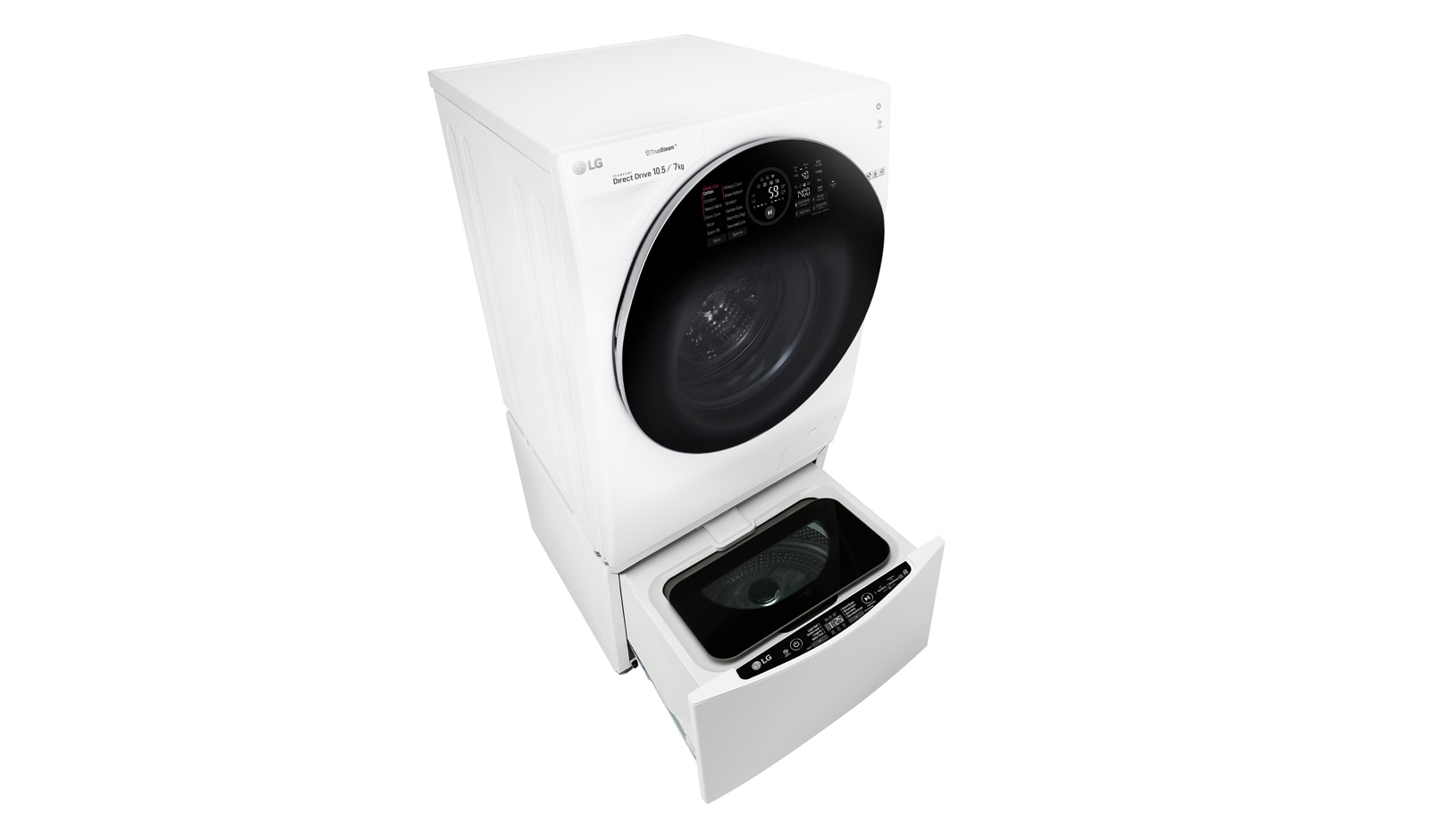 LG 1-10.5 kg / 1-7 kg LG TWINWash™ med True Steam™  & 6 Motion Direct Drive. Kombinerad tvätt/tork med Wi-Fi och Miniwash, FH4G1JCH2NW