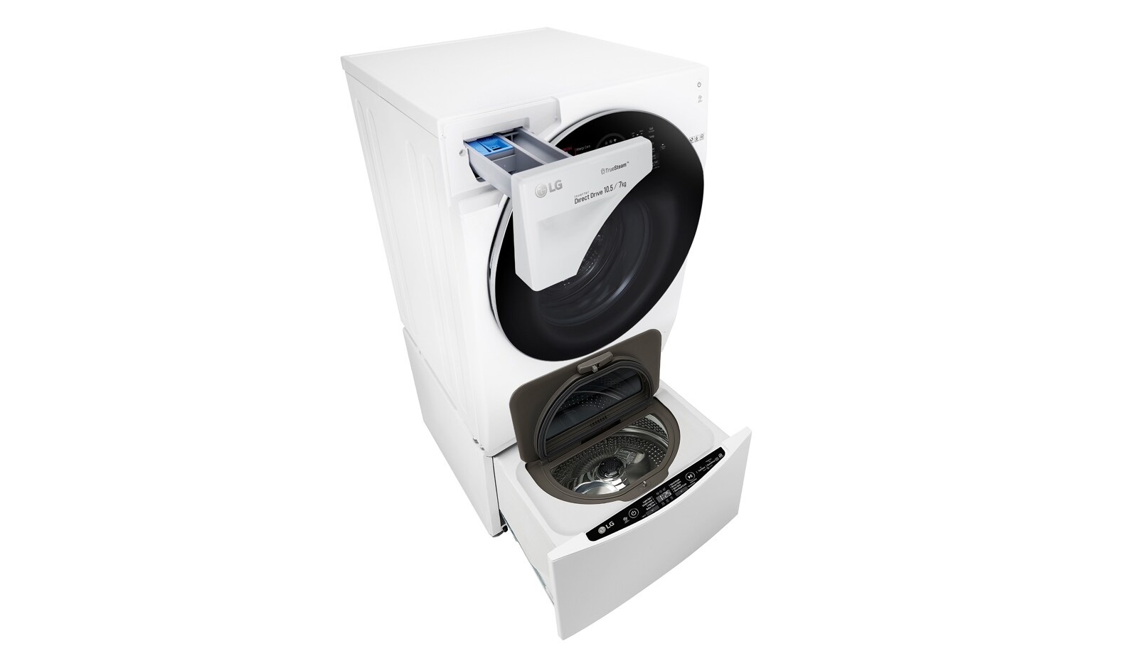 LG 1-10.5 kg / 1-7 kg LG TWINWash™ med True Steam™  & 6 Motion Direct Drive. Kombinerad tvätt/tork med Wi-Fi och Miniwash, FH4G1JCH2NW