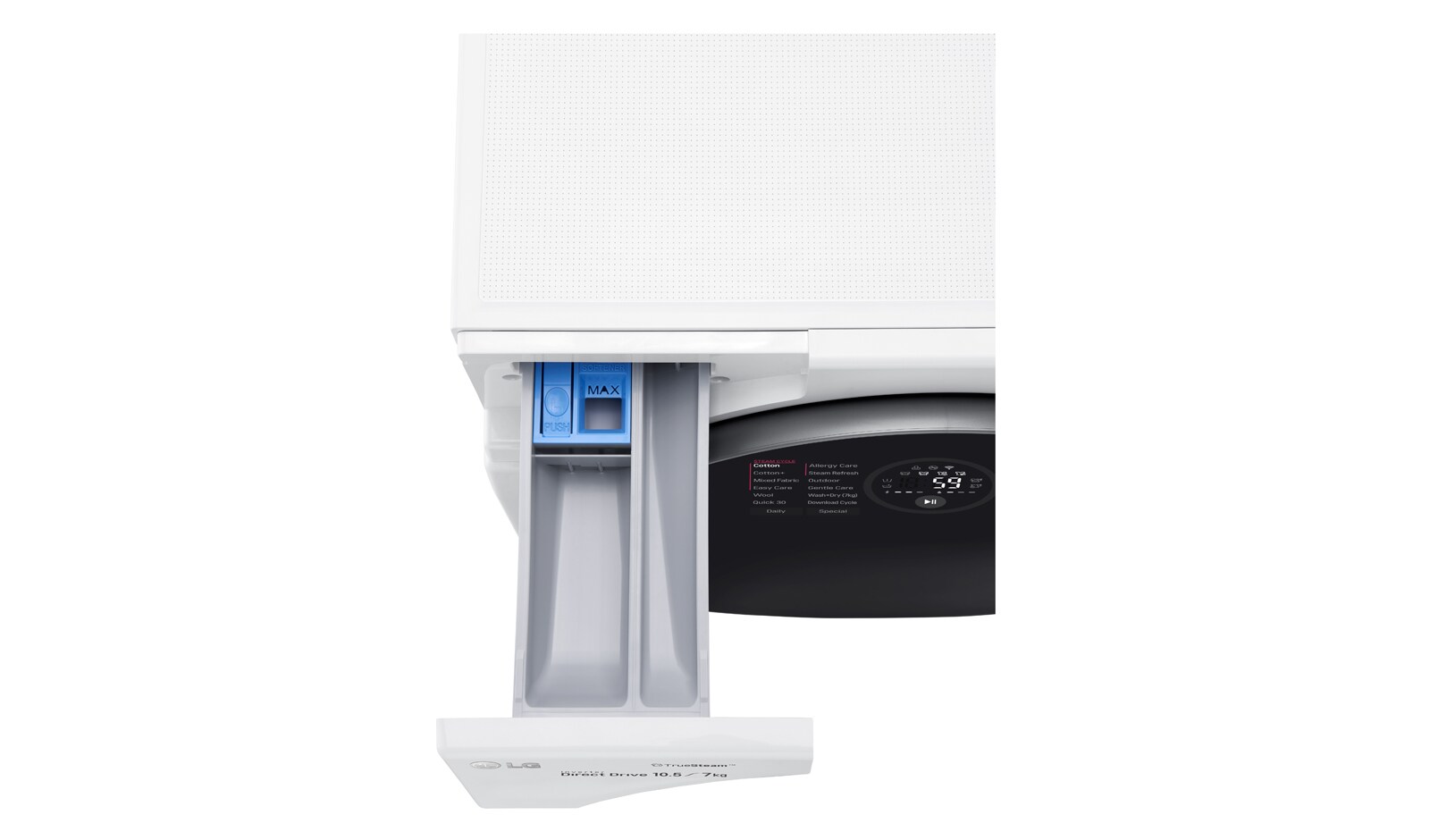 LG 1-10.5 kg / 1-7 kg LG TWINWash™ med True Steam™  & 6 Motion Direct Drive. Kombinerad tvätt/tork med Wi-Fi och Miniwash, FH4G1JCH2NW