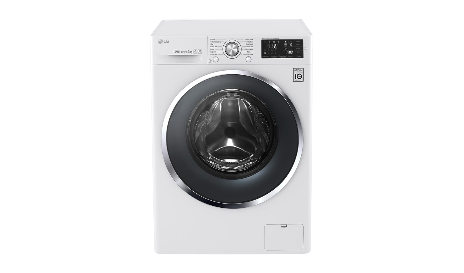 Vy framifrån av 1-9 kg Direct Drive tvättmaskin FH4U2VCN2