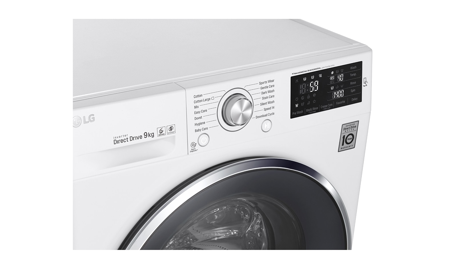 LG 1-9 kg Direct Drive tvättmaskin, FH4U2VCN2