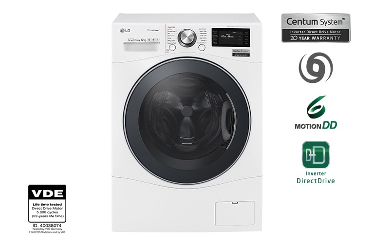 LG 12 kg Tvättmaskin(Vit) - True Steam™, Energiklass A, TurboWash™, Smart Diagnosis™ med Wi-Fi, FH6F9BDS2