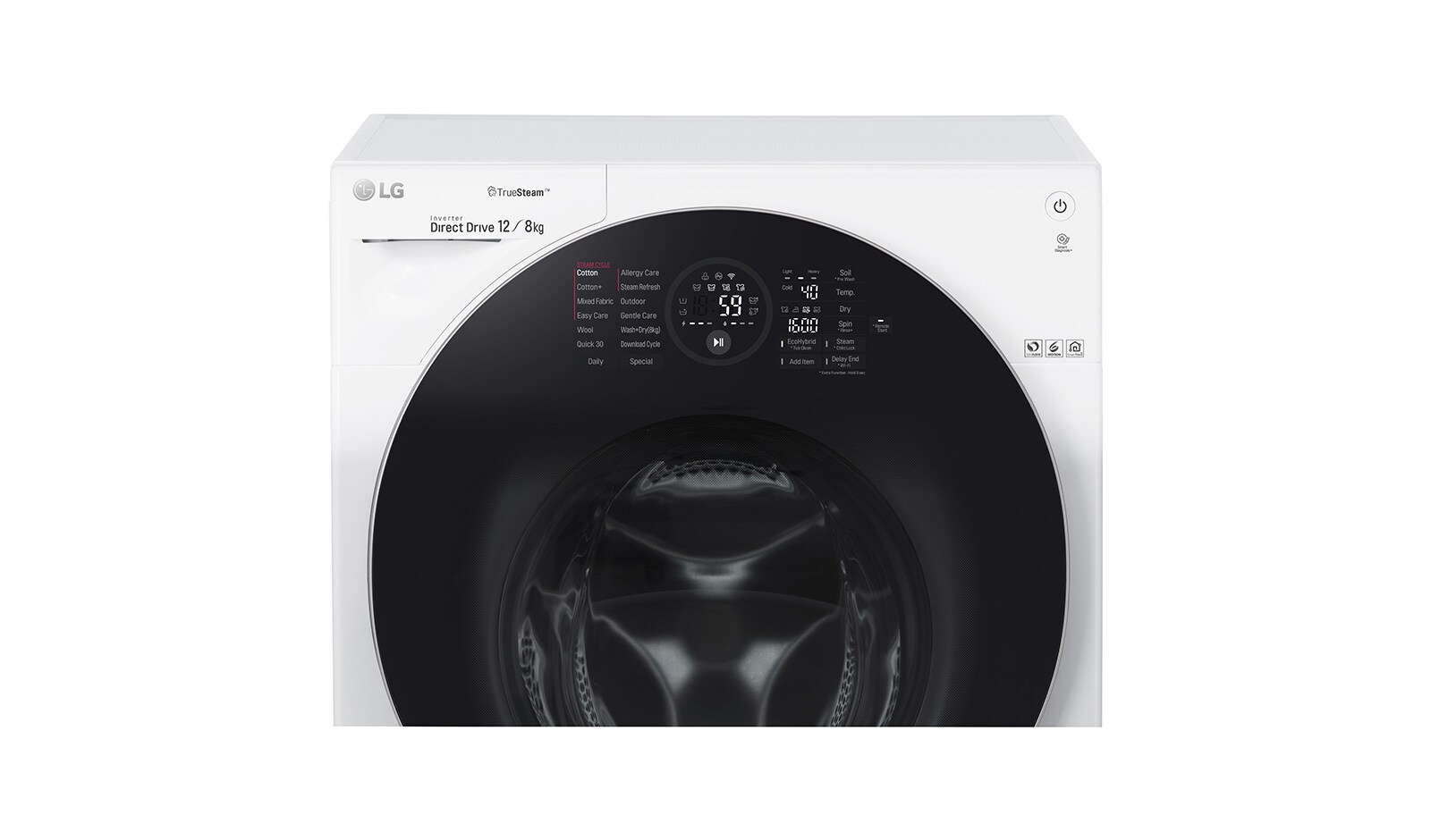 LG 1-12 kg / 1-8 kg True Steam™  & 6 Motion Direct Drive Kombinerad tvätt/tork, Wi-Fi, FH6G1BCH2N