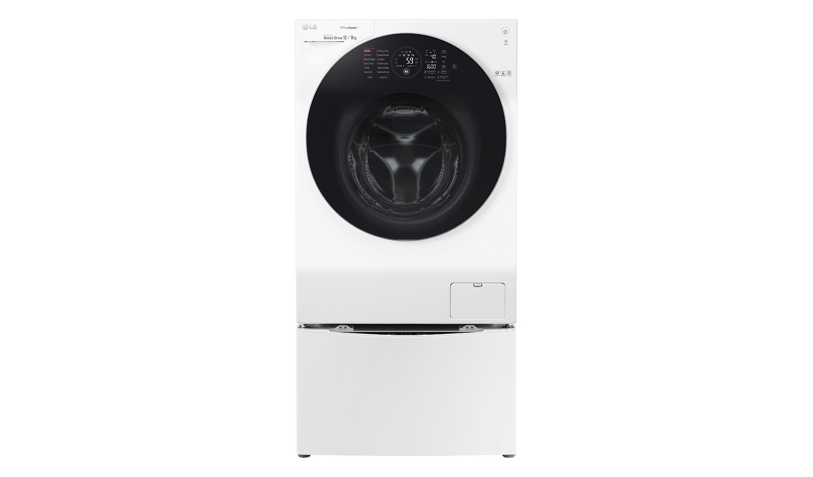 LG 1-12 kg / 1-8 kg LG TWINWash™ med True Steam™  & 6 Motion Direct Drive. Kombinerad tvätt/tork med Wi-Fi och Miniwash, FH6G1BCH2NW