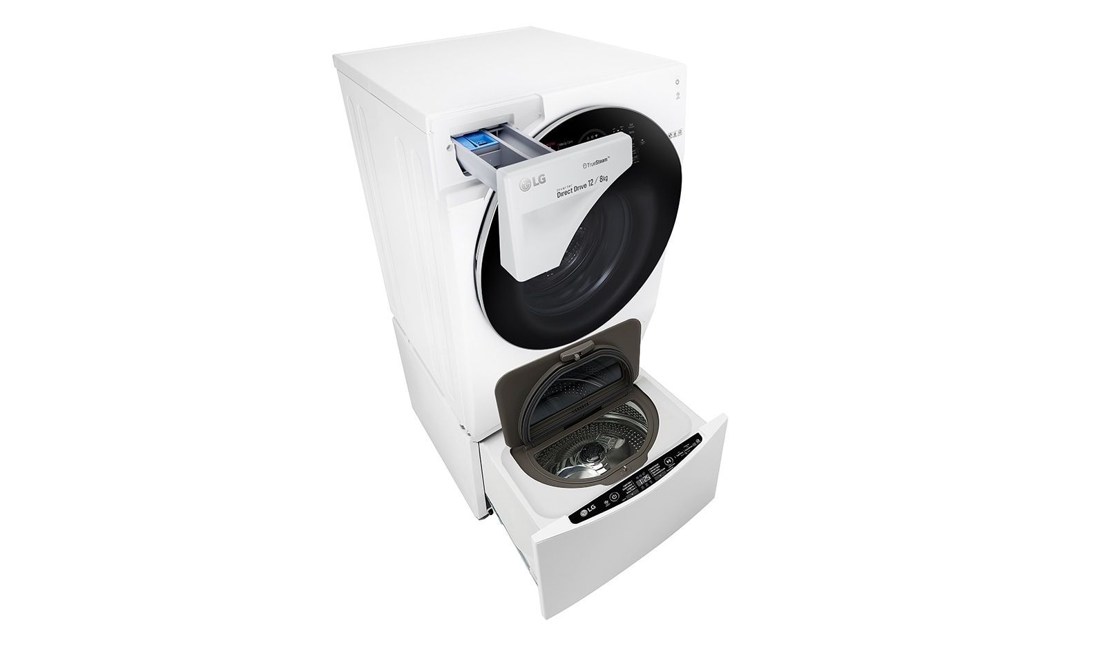 LG 1-12 kg / 1-8 kg LG TWINWash™ med True Steam™  & 6 Motion Direct Drive. Kombinerad tvätt/tork med Wi-Fi och Miniwash, FH6G1BCH2NW