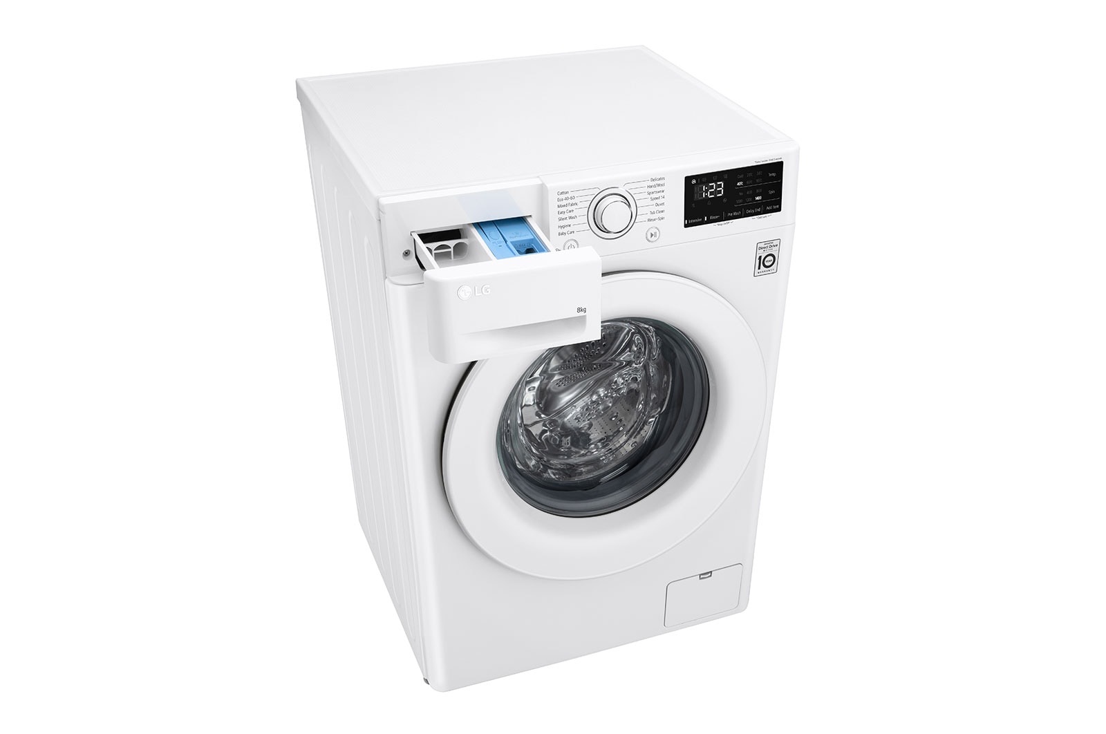 LG 8 kg Tvättmaskin(Vit) - Energiklass B, AI DD™, Smart Diagnosis™, FV34TN00E