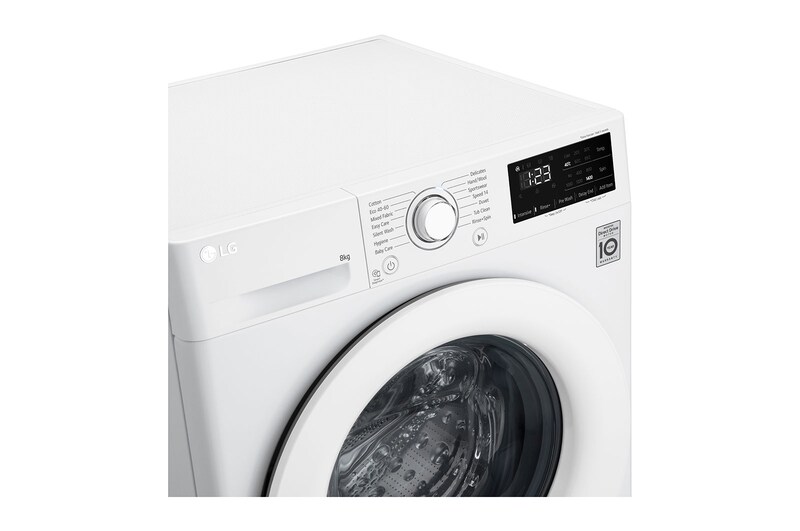 LG 8 kg Tvättmaskin(Vit) - Energiklass B, AI DD™, Smart Diagnosis™, FV34TN00E