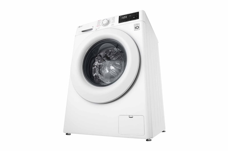 LG 9 kg Tvättmaskin(Vit) - Steam, Energiklass A, AI DD™, Smart Diagnosis™, FV34VNS0A