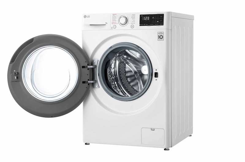 LG 9 kg Tvättmaskin(Vit) - Steam, Energiklass A, AI DD™, Smart Diagnosis™, FV34VNS0A