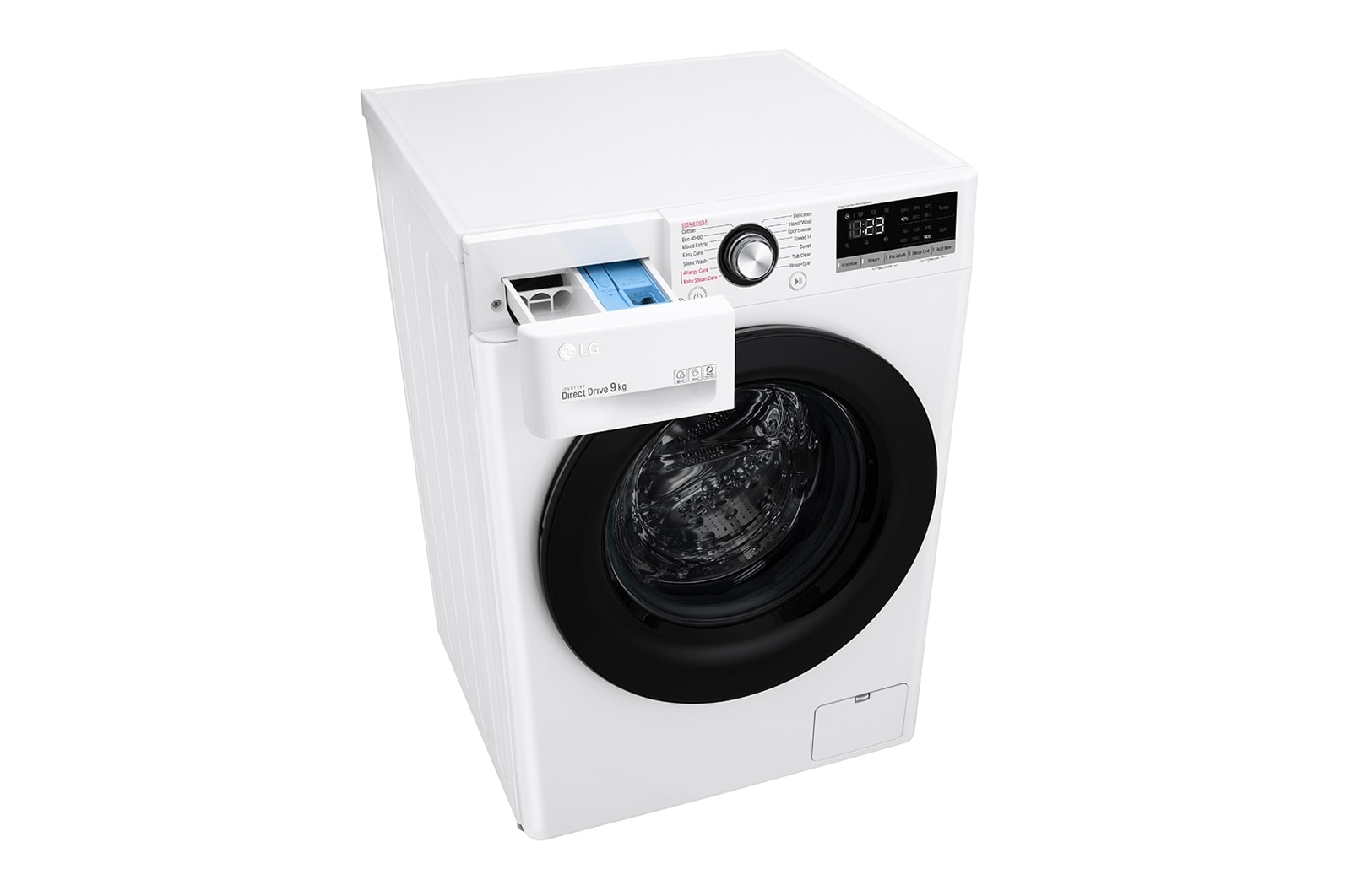 LG 9 kg Tvättmaskin(Vit) - Steam, Energiklass B, AI DD™, Smart Diagnosis™, FV50VNS3E