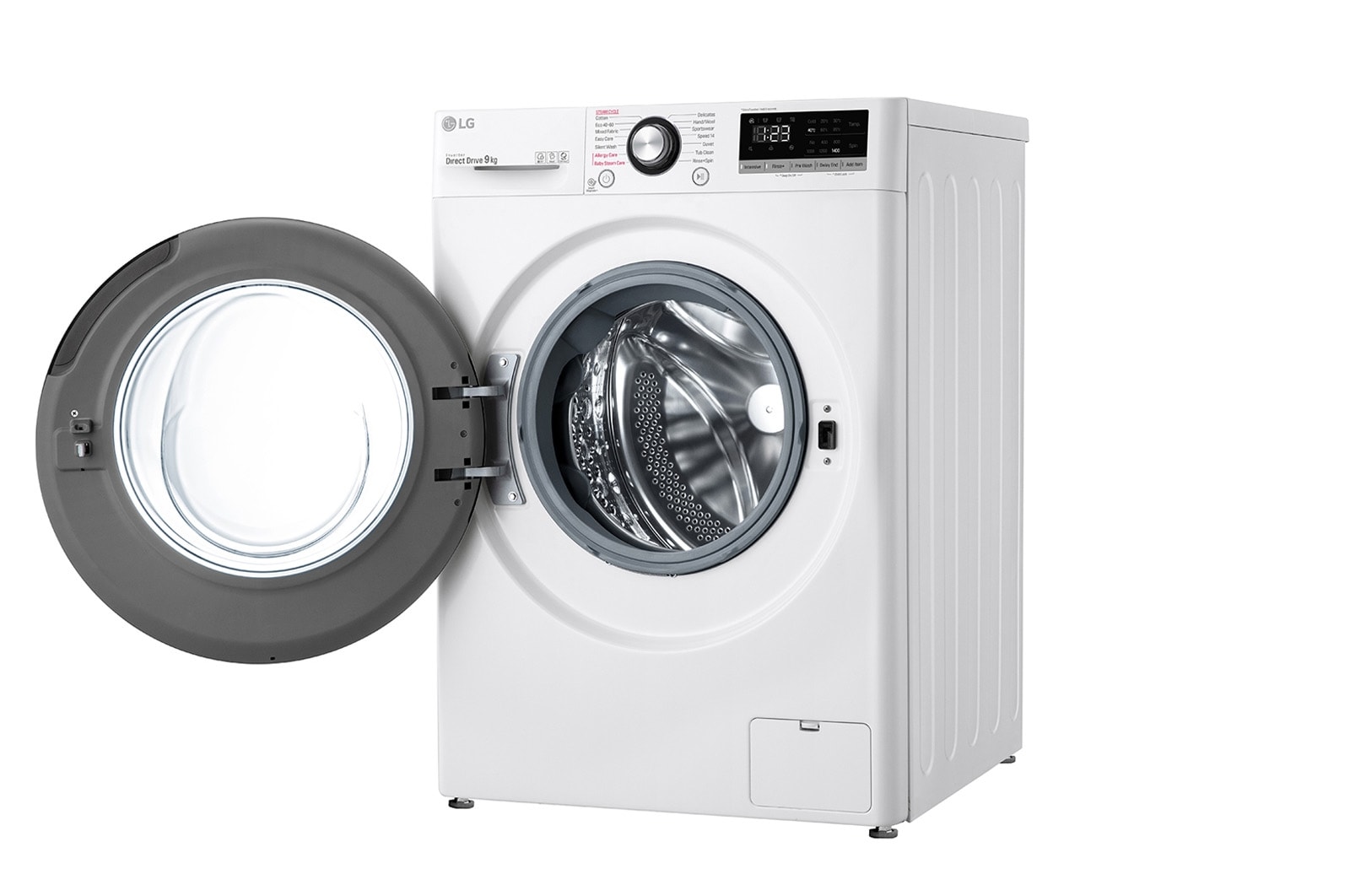 LG 9 kg Tvättmaskin(Vit) - Steam, Energiklass B, AI DD™, Smart Diagnosis™, FV50VNS3E