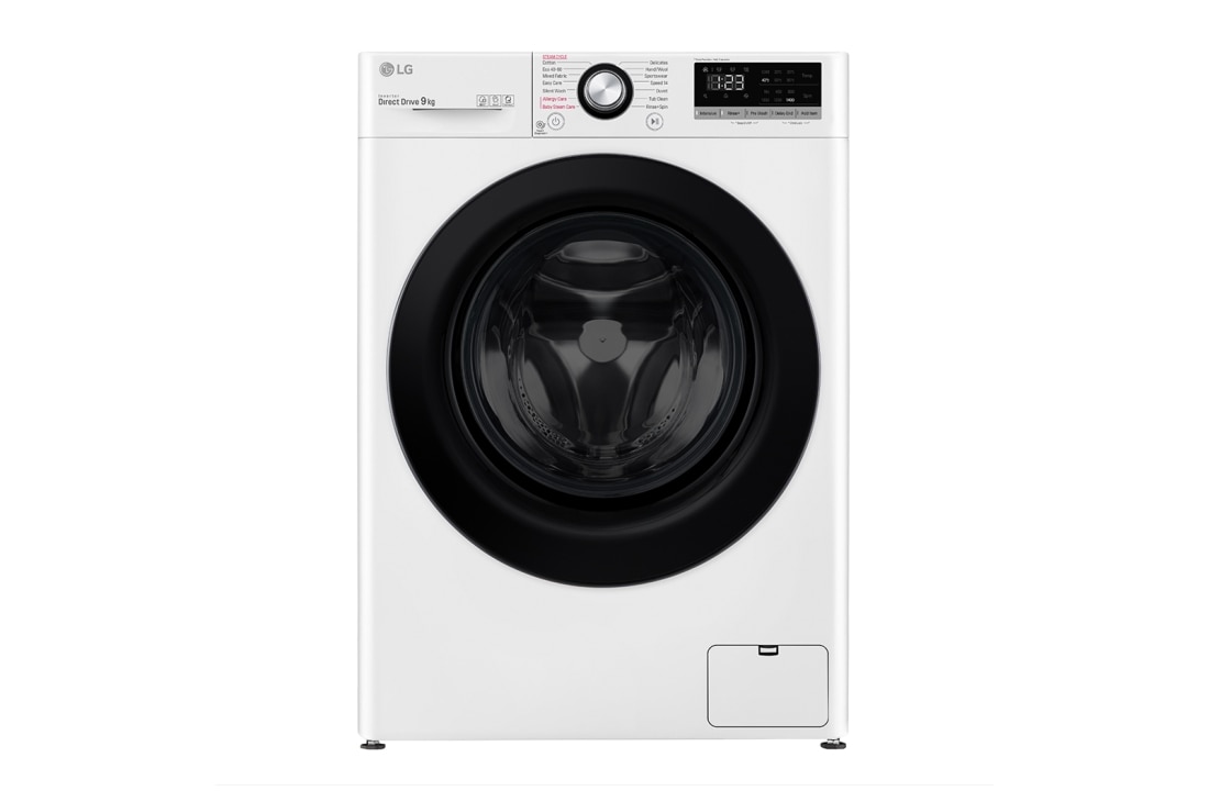 LG 9 kg Tvättmaskin(Vit) - Steam, Energiklass B, AI DD™, Smart Diagnosis™, FV50VNS3E