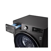 LG 10.5 kg Tvättmaskin(Svart) - Auto Dose, Steam, Energiklass A, TurboWash360™, AI DD™, Smart Diagnosis™ med Wi-Fi, FV74JNS2QA