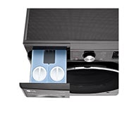 LG 10.5 kg Tvättmaskin(Svart) - Auto Dose, Steam, Energiklass A, TurboWash360™, AI DD™, Smart Diagnosis™ med Wi-Fi, FV74JNS2QA