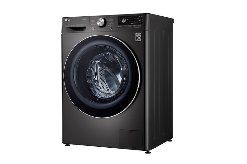 LG 10.5 kg Tvättmaskin(Svart) - Auto Dose, Steam, Energiklass A, TurboWash360™, AI DD™, Smart Diagnosis™ med Wi-Fi, FV74JNS2QA
