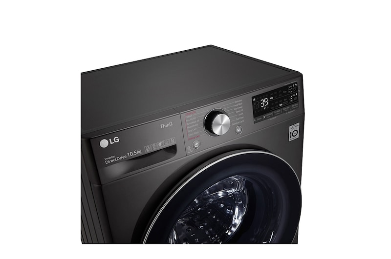 LG 10.5 kg Tvättmaskin(Svart) - Auto Dose, Steam, Energiklass A, TurboWash360™, AI DD™, Smart Diagnosis™ med Wi-Fi, FV74JNS2QA
