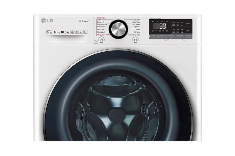 LG 1-10.5 kg Steam+, TurboWash360™, AI DD och Wi-Fi, FV90JNS2Q
