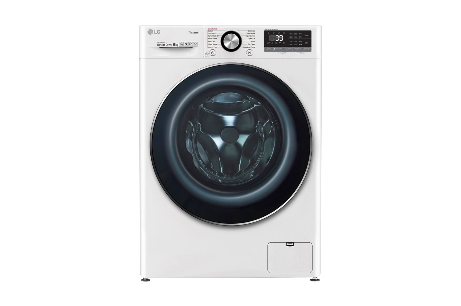 Vy framifrån av 1-9 kg Steam&#43;, TurboWash360™, AI DD och Wi-Fi FV90VNS2Q