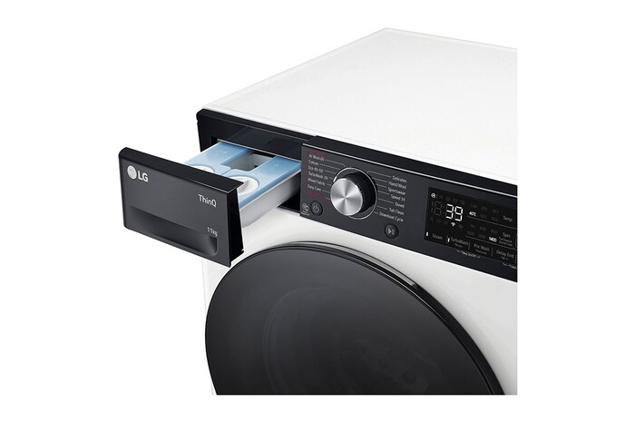 LG 11 kg Tvättmaskin(Vit) - Auto Dose, Steam, Energiklass A, TurboWash360™, AI DD™, Smart Diagnosis™ med Wi-Fi, FV94ENS2BA