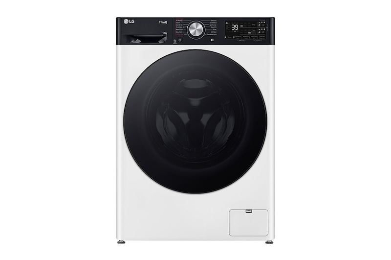 Vy framifrån av 11 kg Tvättmaskin(Vit) - Auto Dose, Steam, Energiklass A, TurboWash360™, AI DD™, Smart Diagnosis™ med Wi-Fi, FV94ENS2BA