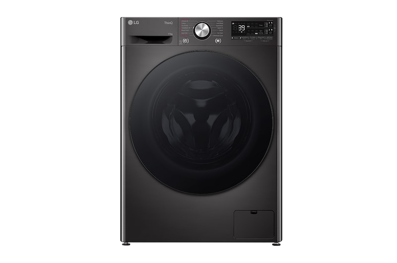 Vy framifrån av 11 kg Tvättmaskin(Svart) - Auto Dose, Steam, Energiklass A, TurboWash360™, AI DD™, Smart Diagnosis™ med Wi-Fi, FV94ENS2QA