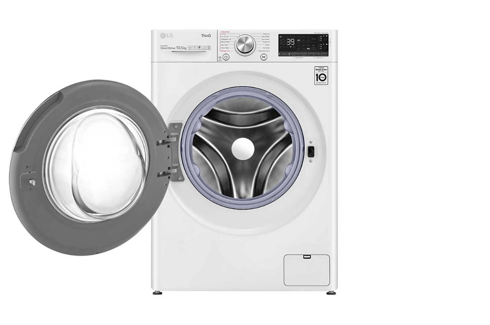 LG 10.5 kg Tvättmaskin(Vit) - Auto Dose, Steam, Energiklass A, TurboWash360™, AI DD™, Smart Diagnosis™ med Wi-Fi, FV96JNS2QA