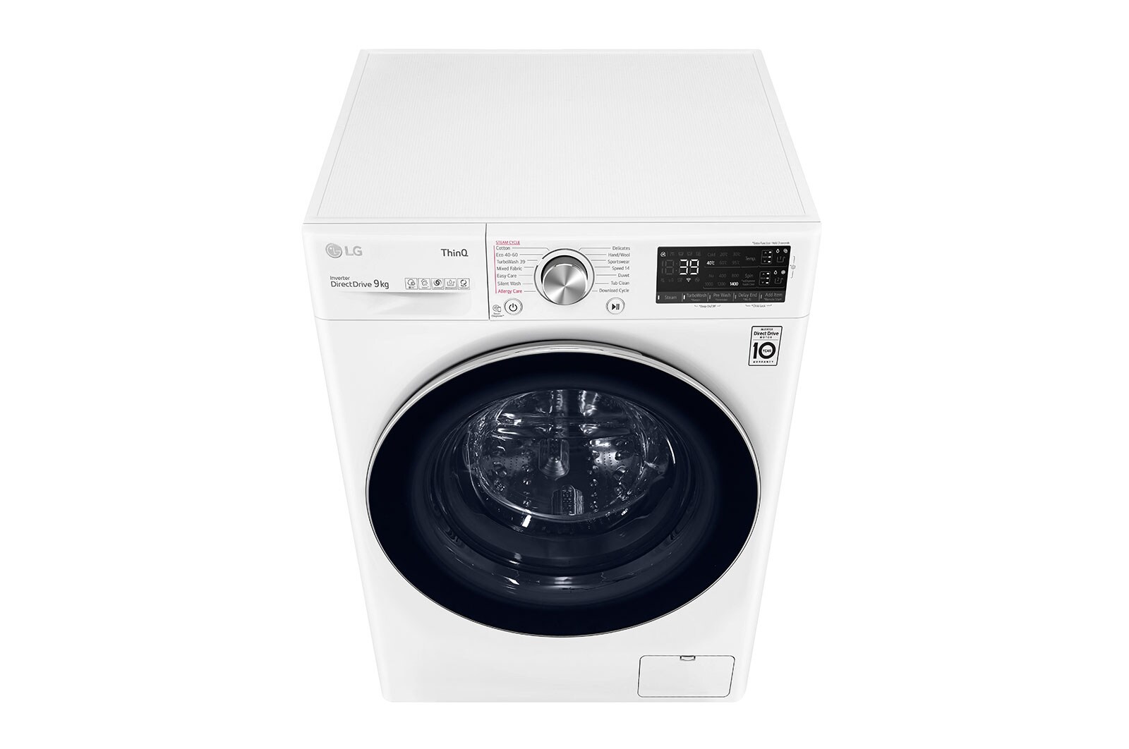 LG 9 kg Tvättmaskin(Vit) - Auto Dose, Steam, Energiklass A, TurboWash360™, AI DD™, Smart Diagnosis™ med Wi-Fi, FV94VNS2QA