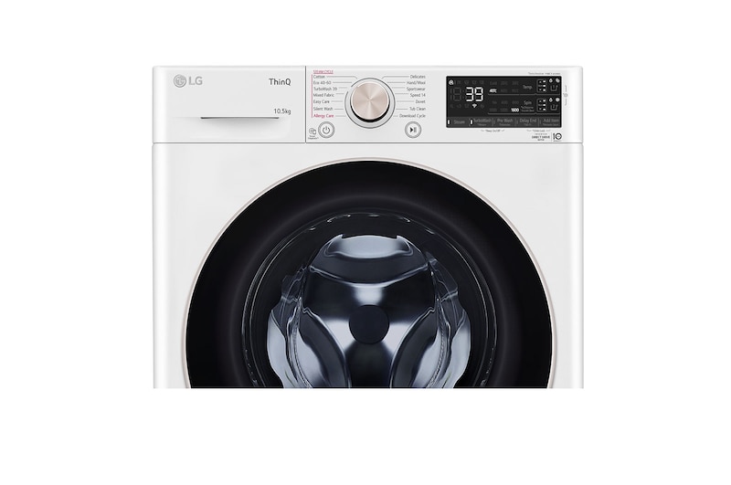 LG 10.5 kg Tvättmaskin(Vit) - Auto Dose, Steam, Energiklass A, TurboWash360™, AI DD™, Smart Diagnosis™ med Wi-Fi, FV96JNS2WA