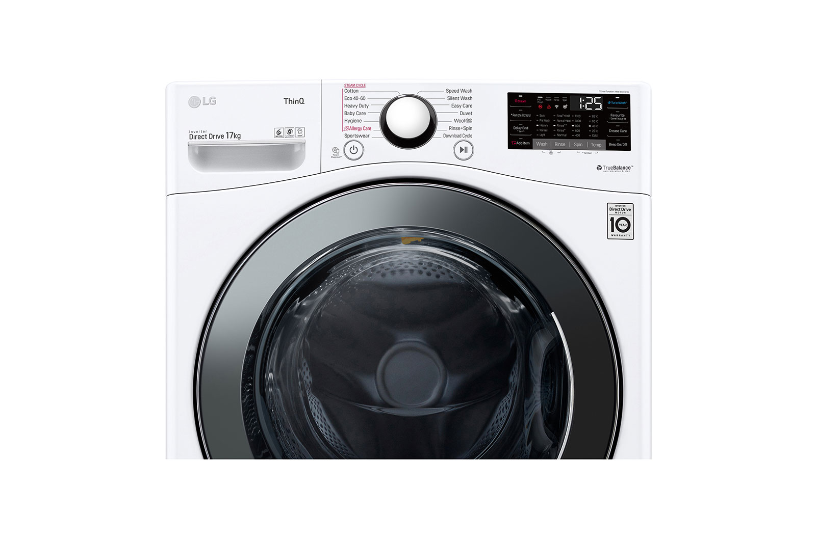 LG 17 kg Tvättmaskin(Vit) - Steam, Energiklass E, TurboWash™, Smart Diagnosis™ med Wi-Fi, FVB17NS2QE