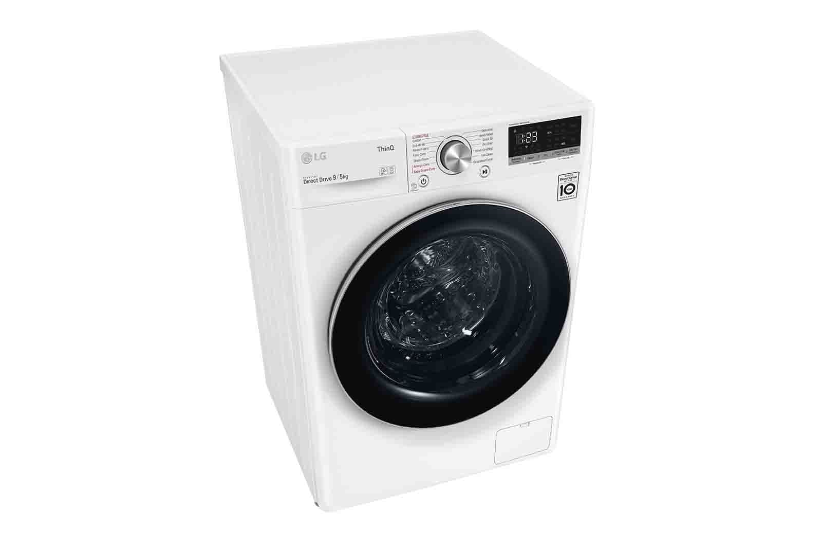 LG 9 kg / 5 kg Tvättmaskin/Torktumlare(Vit) - Steam, Energiklass E, AI DD™, Smart Diagnosis™ med Wi-Fi, K4DV409S1W