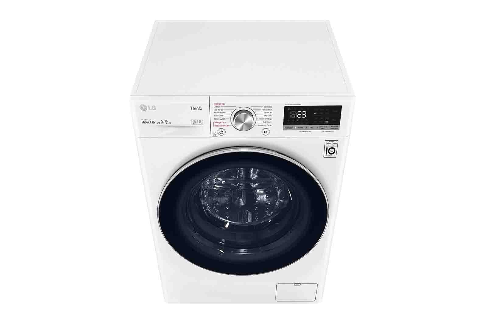 LG 9 kg / 5 kg Tvättmaskin/Torktumlare(Vit) - Steam, Energiklass E, AI DD™, Smart Diagnosis™ med Wi-Fi, K4DV409S1W