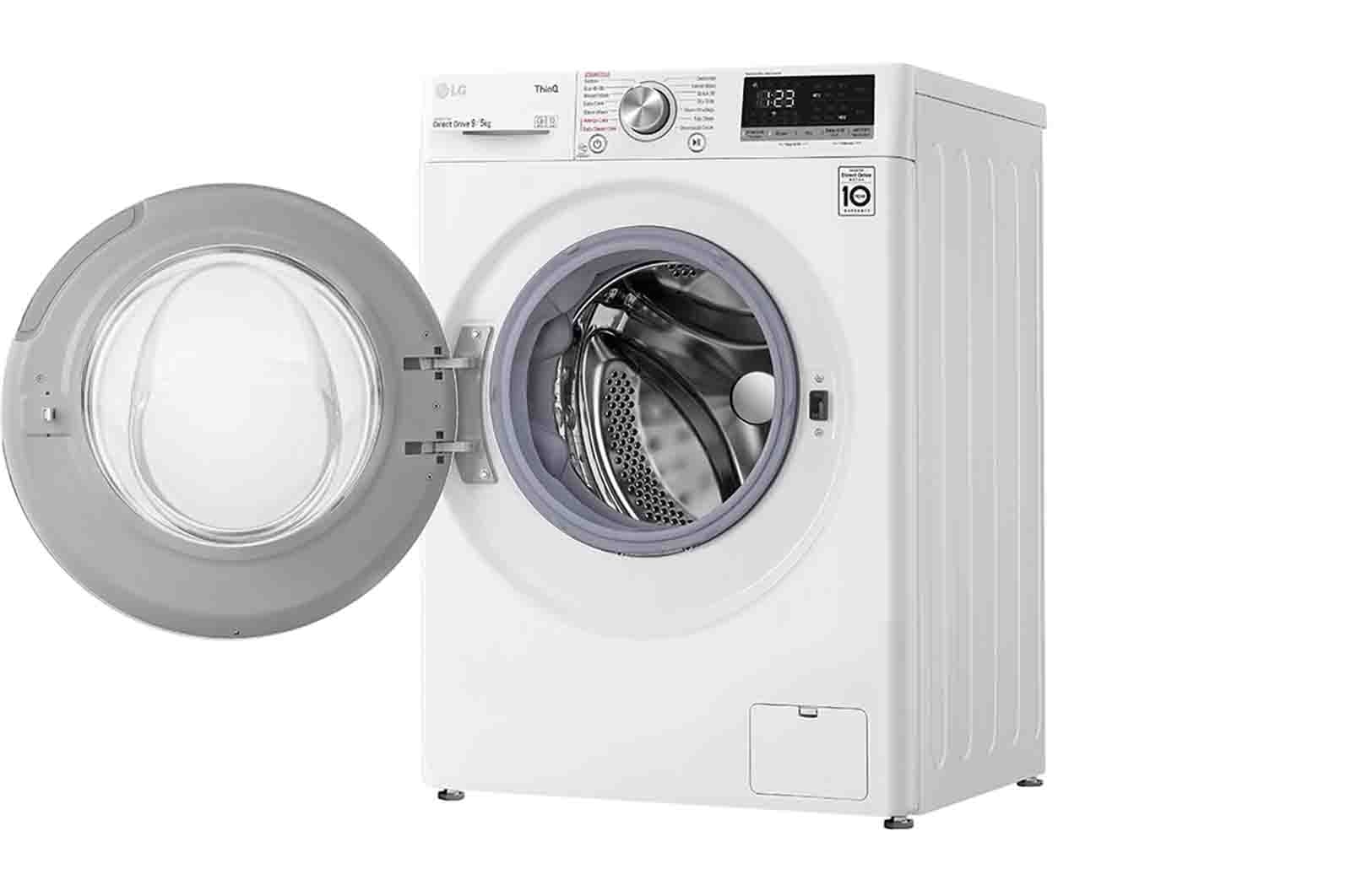 LG 9 kg / 5 kg Tvättmaskin/Torktumlare(Vit) - Steam, Energiklass E, AI DD™, Smart Diagnosis™ med Wi-Fi, K4DV409S1W