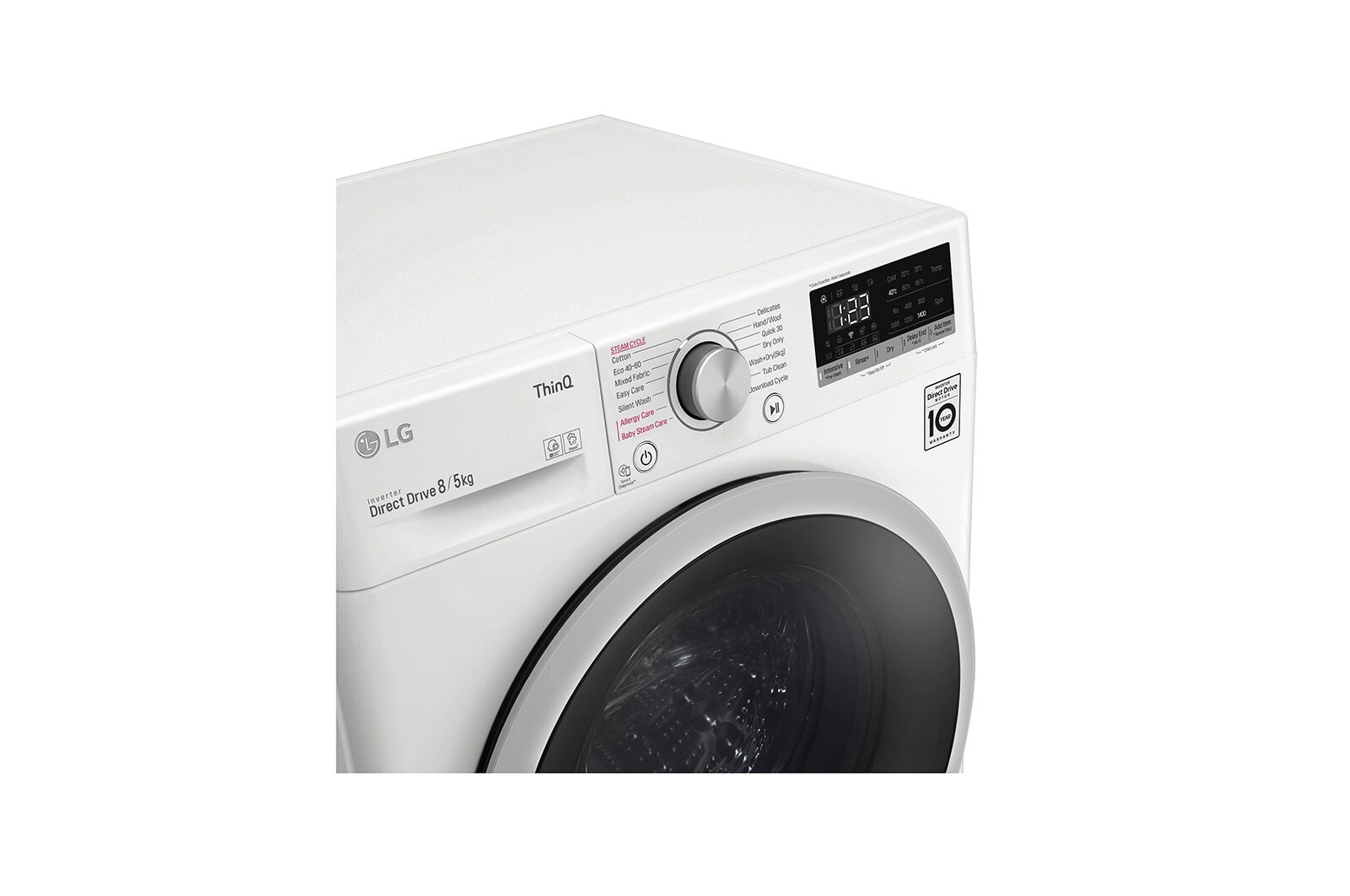 LG 8 kg / 5 kg Tvättmaskin/Torktumlare(Vit) - Steam, Energiklass E, AI DD™, Smart Diagnosis™ med Wi-Fi, K4DV508S1W