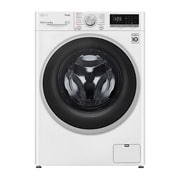 Vy framifrån av 8 kg Tvättmaskin(Vit) - Steam, Energiklass D, AI DD™, Smart Diagnosis™ med Wi-Fi K4WV408S1W