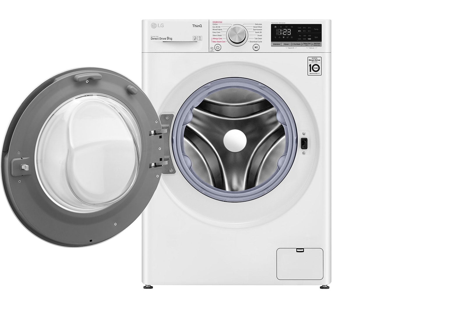 LG 9 kg Tvättmaskin(Vit) - Steam, AI DD™, Smart Diagnosis™ med Wi-Fi, K4WV409S1W