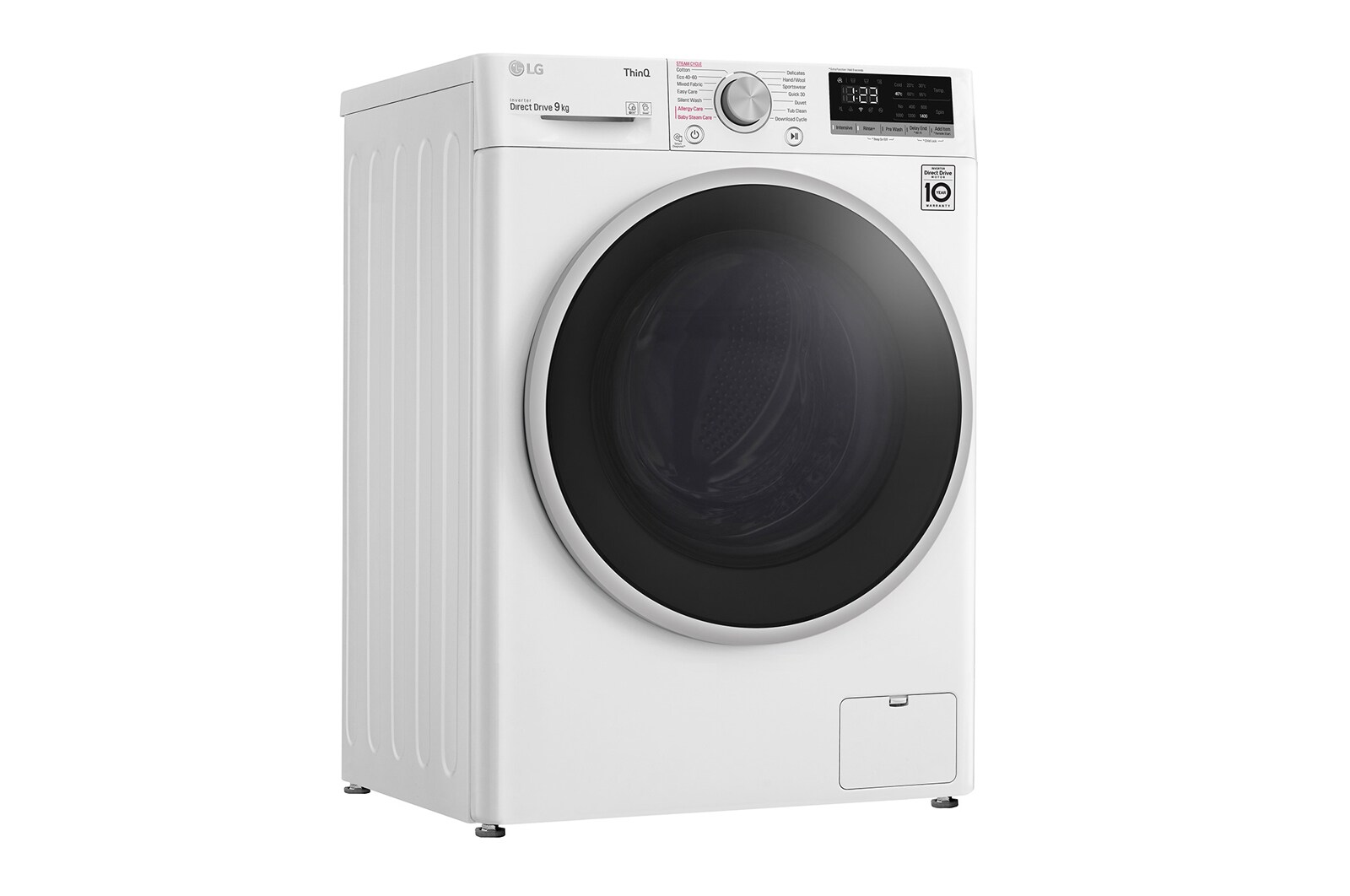 LG 9 kg Tvättmaskin(Vit) - Steam, AI DD™, Smart Diagnosis™ med Wi-Fi, K4WV409S1W