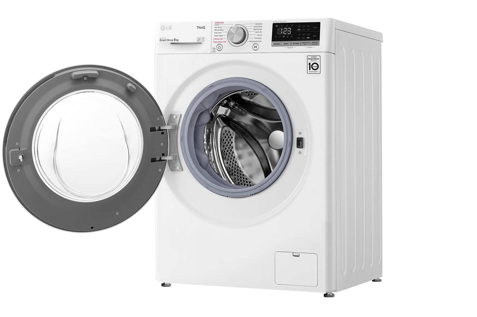 LG 9 kg Tvättmaskin(Vit) - Steam, AI DD™, Smart Diagnosis™ med Wi-Fi, K4WV409S1W