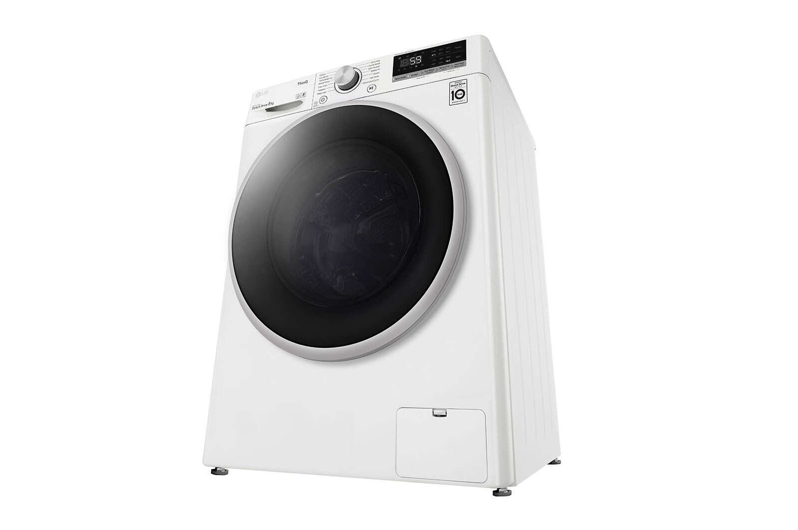 LG 8 kg Tvättmaskin(Vit) - Energiklass D, TurboWash™, AI DD™, Smart Diagnosis™ med Wi-Fi, K4WV508N1W