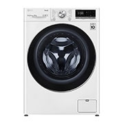 Vy framifrån av 12 kg Tvättmaskin(Vit) - Energiklass B, TurboWash™, AI DD™, Smart Diagnosis™ med Wi-Fi K4WV712N1W