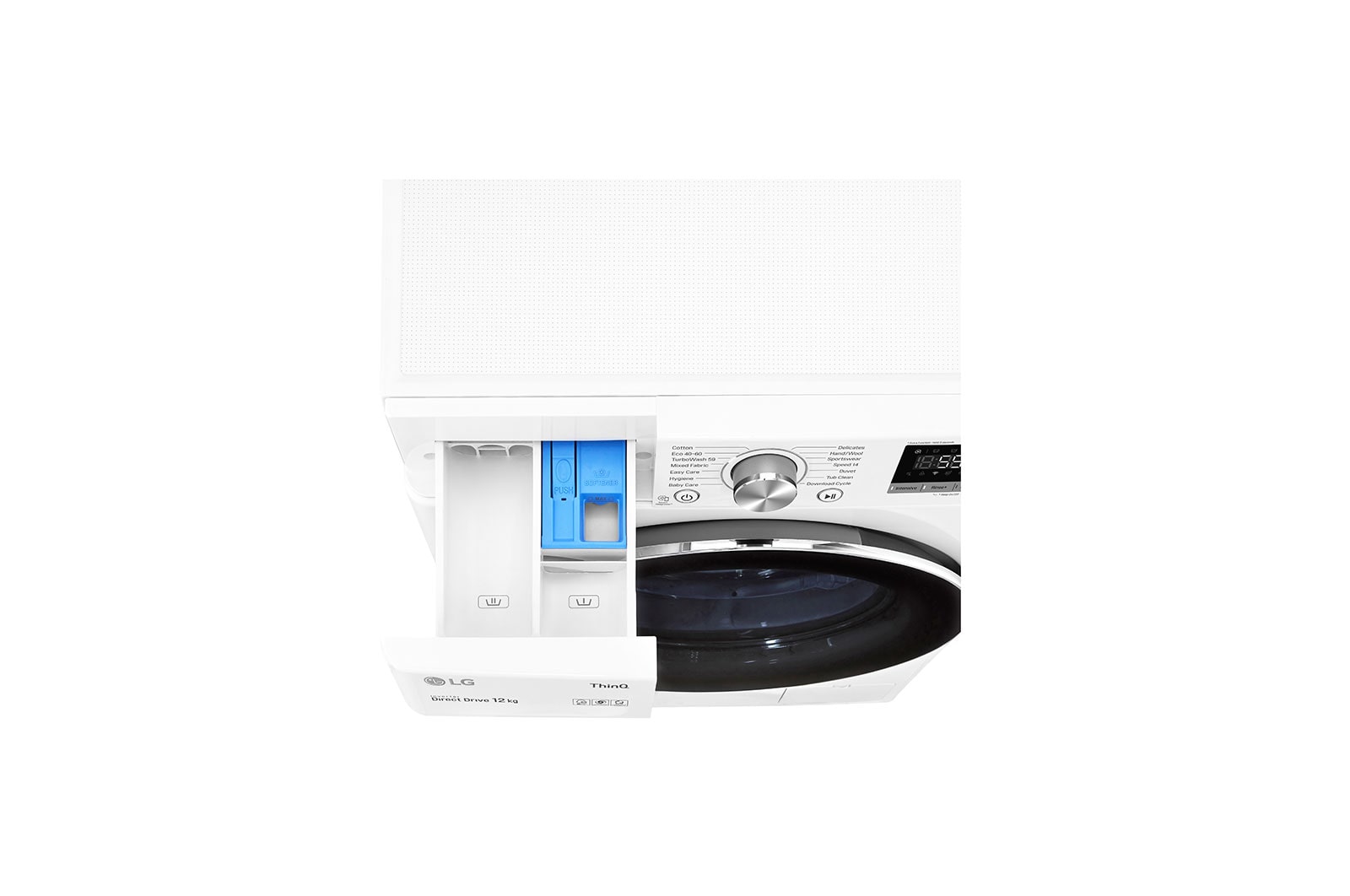 LG 12 kg Tvättmaskin(Vit) - Energiklass B, TurboWash™, AI DD™, Smart Diagnosis™ med Wi-Fi, K4WV712N1W