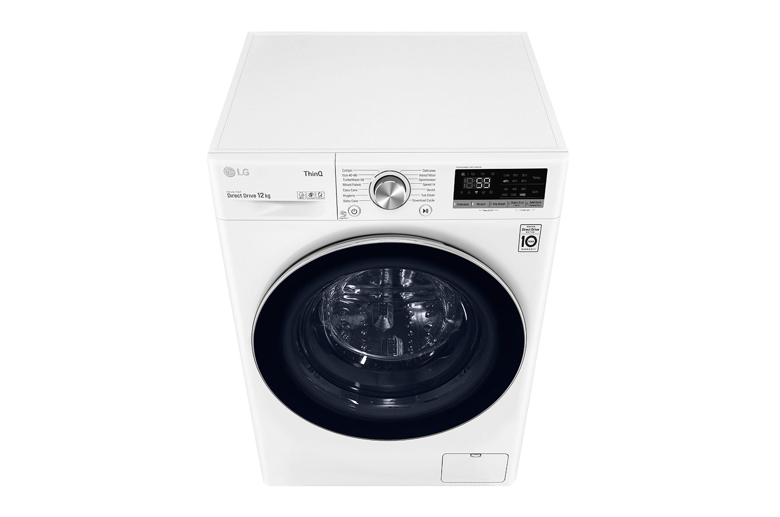 LG 12 kg Tvättmaskin(Vit) - Energiklass B, TurboWash™, AI DD™, Smart Diagnosis™ med Wi-Fi, K4WV712N1W