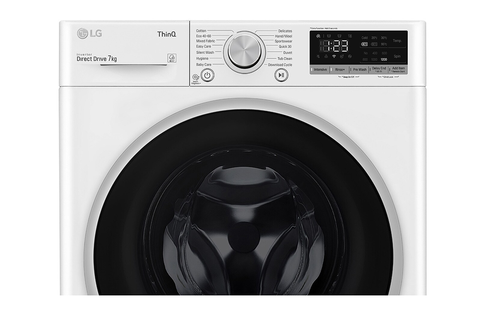 LG 7 kg Tvättmaskin(Vit) - Energiklass D, AI DD™, Smart Diagnosis™ , P2A3QN1WSE