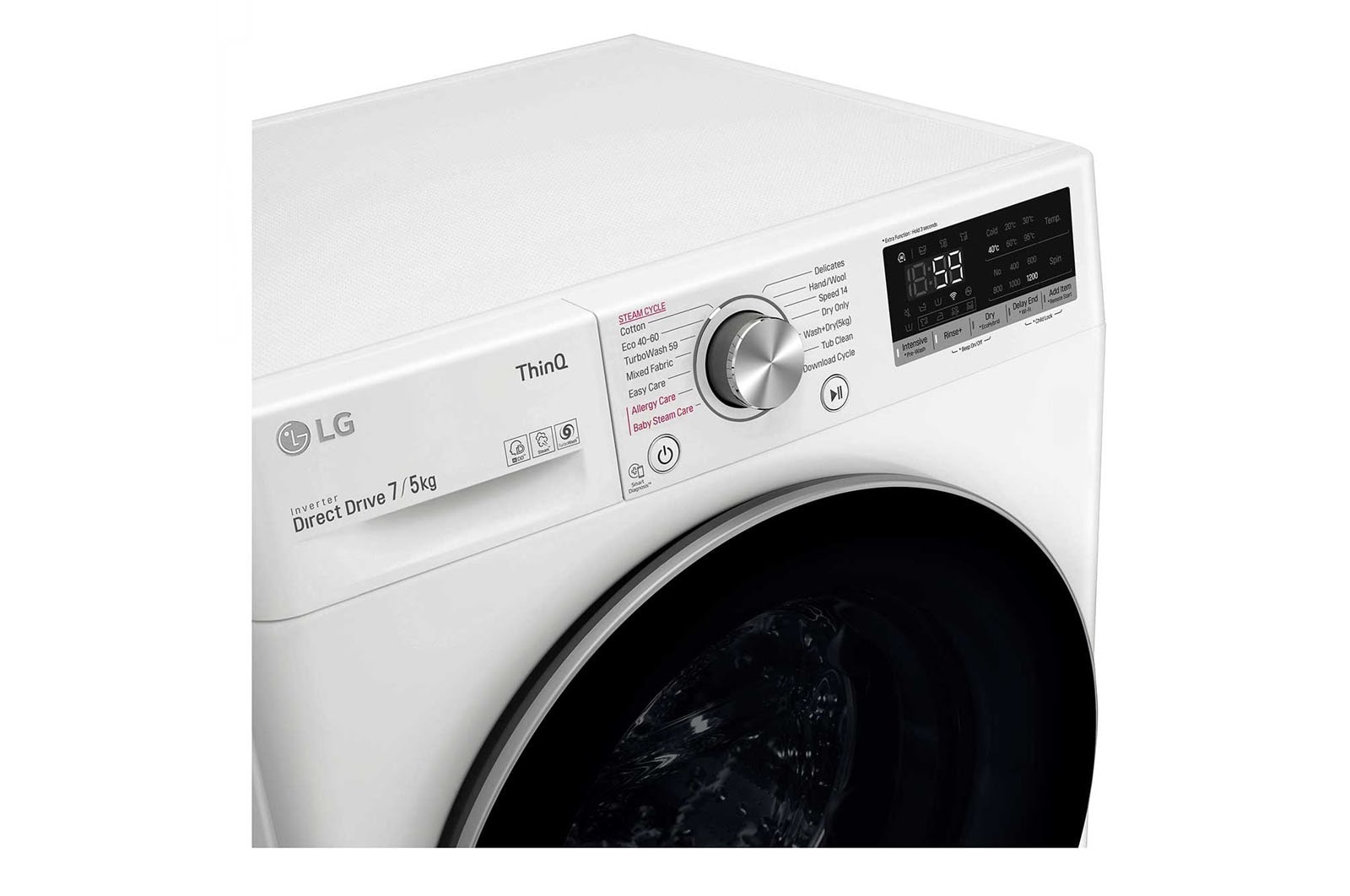 LG 7 kg / 5 kg Tvättmaskin/Torktumlare(Vit) - Steam, Energiklass E, TurboWash™, AI DD™, Smart Diagnosis™ med Wi-Fi, P4AOQH1WS