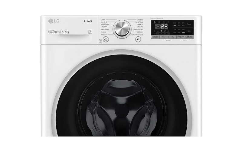 LG 7 kg / 5 kg Tvättmaskin/Torktumlare(Vit) - Energiklass E,  AI DD™, Smart Diagnosis™ med Wi-Fi, W2DV507N0WS