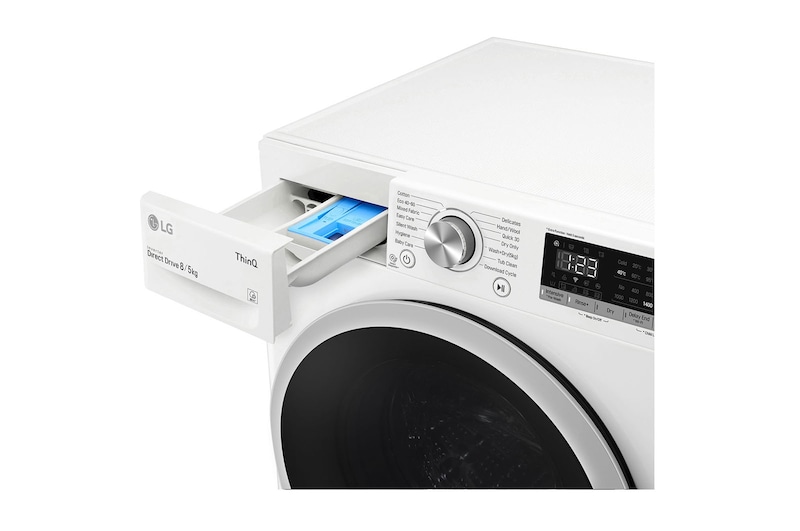 LG 7 kg / 5 kg Tvättmaskin/Torktumlare(Vit) - Energiklass E,  AI DD™, Smart Diagnosis™ med Wi-Fi, W2DV507N0WS